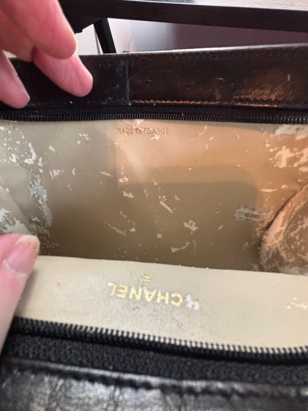 Authentic Vintage Chanel Black Patent Leather Pouch – WOC Conversion with Card - Picture 8 of 11